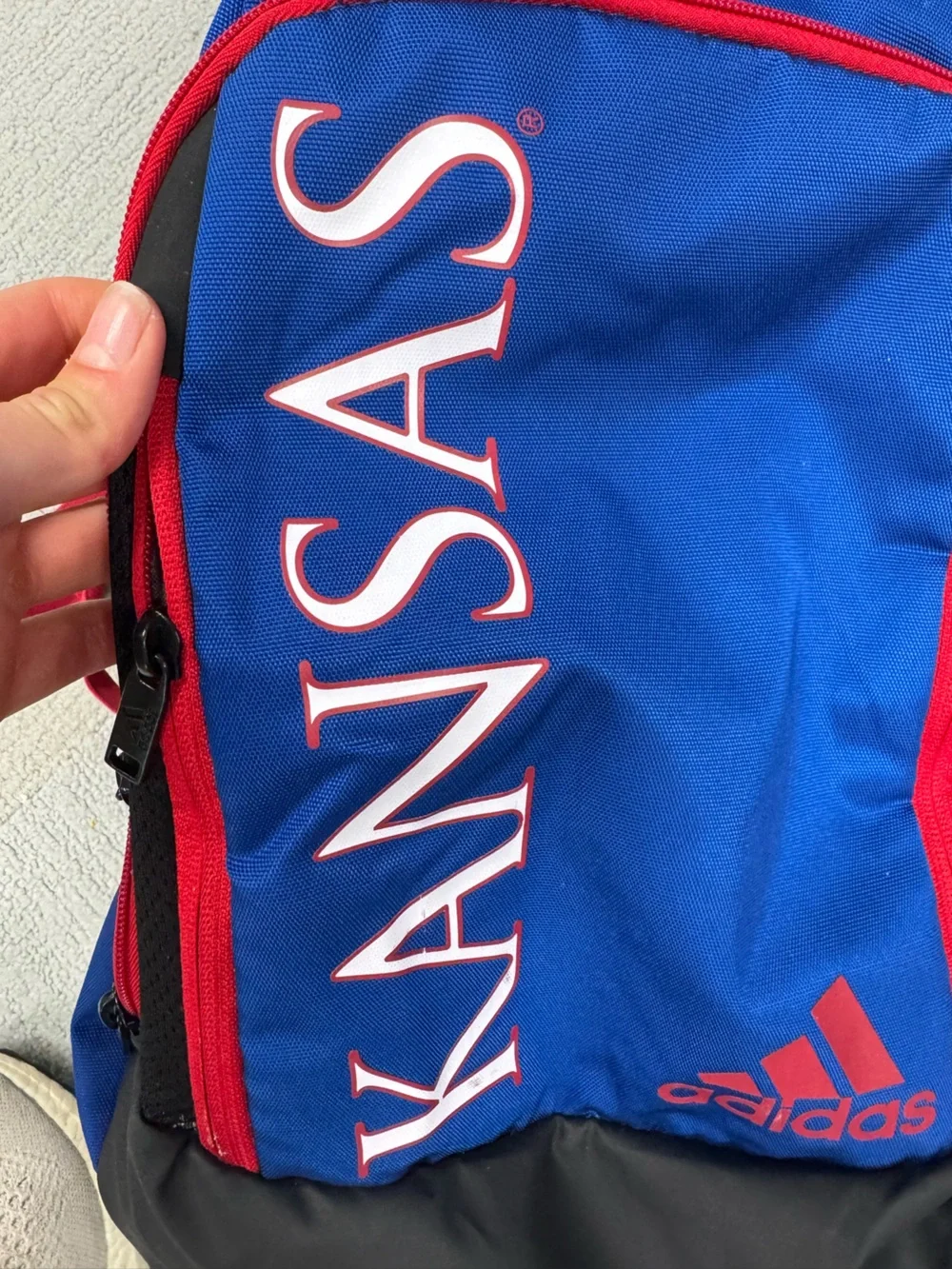 adidas Blue and Red Kansas Team Backpack